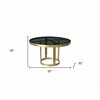 Homeroots 18 x 32 x 32 in. Round Black & Gold Modern Coffee Table 400862